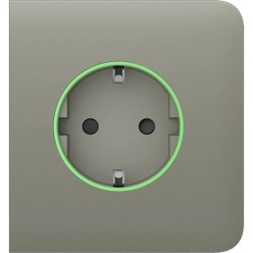 Ajax SideCover (smart) [type F] [55] ASP olive фронтальна панель - Розетки
