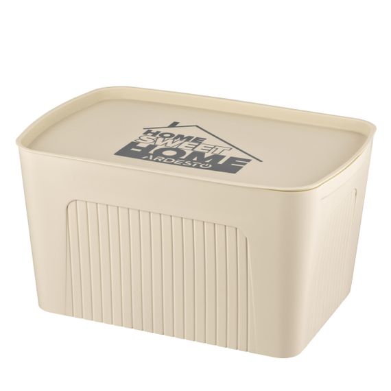 Ящик з кришкою для зберігання Ardesto ARHC2523B 45.5х31х24.5 см бежевий