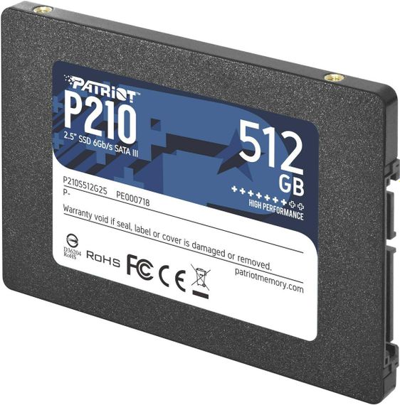 SSD Patriot P210 512GB 2.5" 7mm SATAIII 3D QLC | Зображення 1