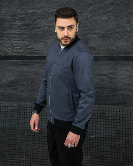 Бомбер замшевый графит S L | Зображення 1