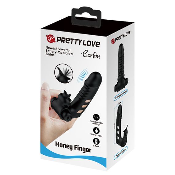 Насадка на палец - Pretty Love Corbin Finger Vibrator Black Sex Aura | Зображення 8