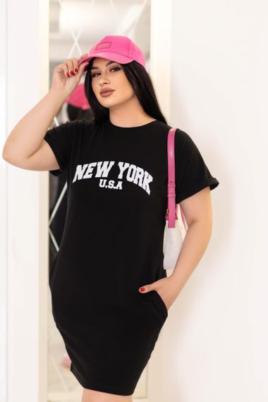 Женское летнее платье-футболка спортивное New York GF7455 цвет черный, размер 42/44 | Зображення 1