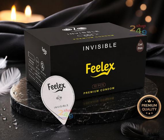 Презервативи ультратонкі Feelex Invisible 0.01 мм презервативи з латексу тонкі контрацептиви набір 10 шт