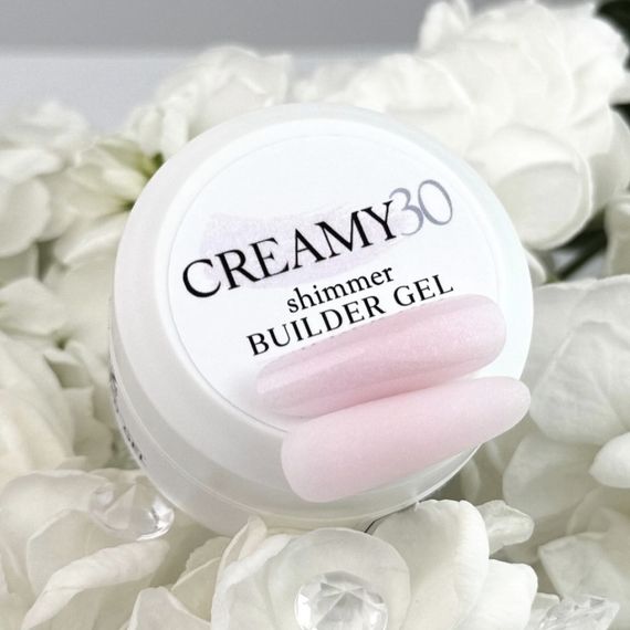 Гель для наращивания ногтей Crooz Creamy gel 30 (молочно-розовый с шимером) 15мл
