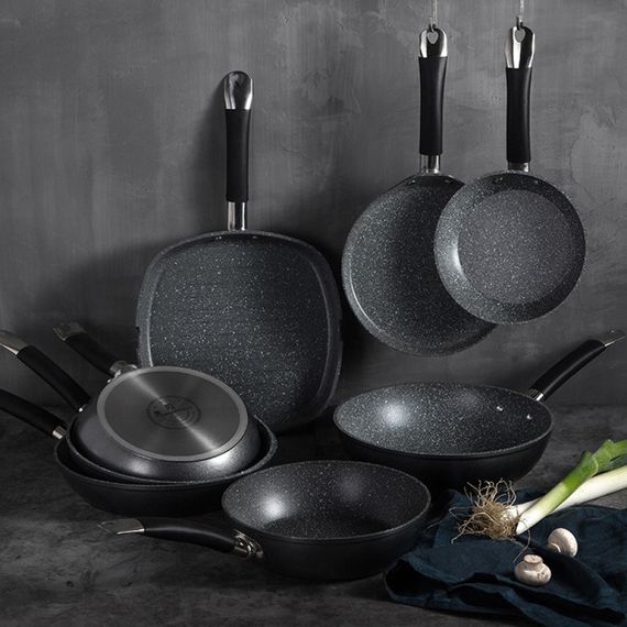 Сковорода гриль Masterpro Home edition BGMP-3292-BK 28х28 см чорна | Зображення 1