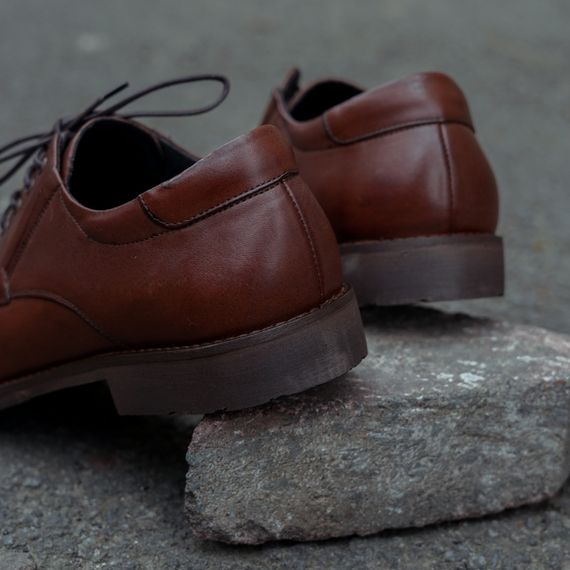 Коричневі шкіряні туфлі Pan 40 розмір | Зображення 5