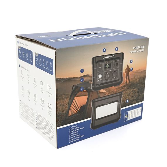 Зарядна станція Optonica B400-A1. Ємність 320Wt/h, Потужність 400Вт. Out:2xAC230, 2хDC13.3V/10A, USB-3x5V/2.4A, Type-C 60W(PD), | Зображення 1
