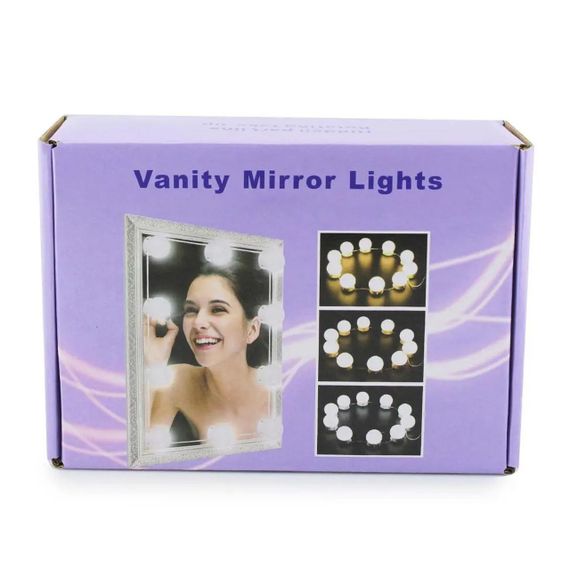 Підсвітка для гримерного дзеркала, 10 LED лампочок, 3 режими, від USB, Vanity Mirror Lights / Світлодіодні лампочки на дзеркало | Зображення 9