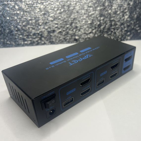 HDMI KVM перемикач 2 ПК 2 монітор Підтримка 4K@60 Гц USB 2.0 KVM перемикачі для 2 комп'ютерів (vp-sw220s))