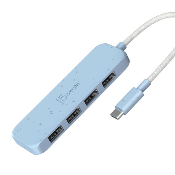 Хаб J5create JCH341EC-N USB-C на 4 USB-A, блакитний | Зображення 1