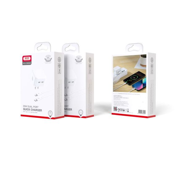 Зарядний пристрій XO L102 EU Dual Type-C Port 35W Type-C to Lightning (33606-01_294) | Зображення 3