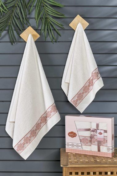 Набор махровых полотенец Marla Bellanita 2 шт: 50х90 см, 70х140 см Кремовый