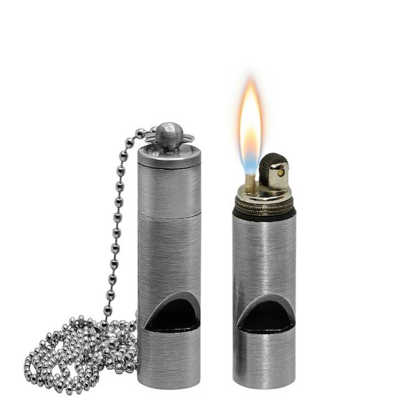 Запальничка Капсула Бензинова Герметична Брелок З Свистком