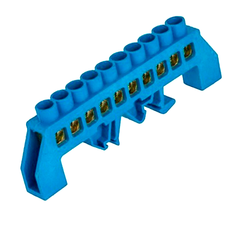 Шина универсальная изолированная «N» на DIN-рейку ШЛУ 8х12-10 синій Ny95500172