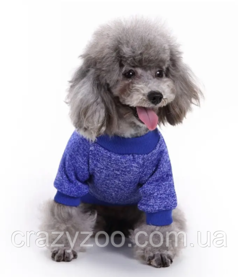 Кофта для собак и котов EcoToys Navy Blue XL рябая синяя A: 39 см B: 48 см C: 29 см X-7114 | Зображення 2