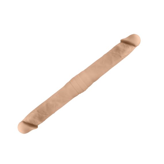 Фалоімітатор двосторонній SilexD подвійної щільності, бежевий, 38,5 х 3,9 см Sex Aura | Зображення 2