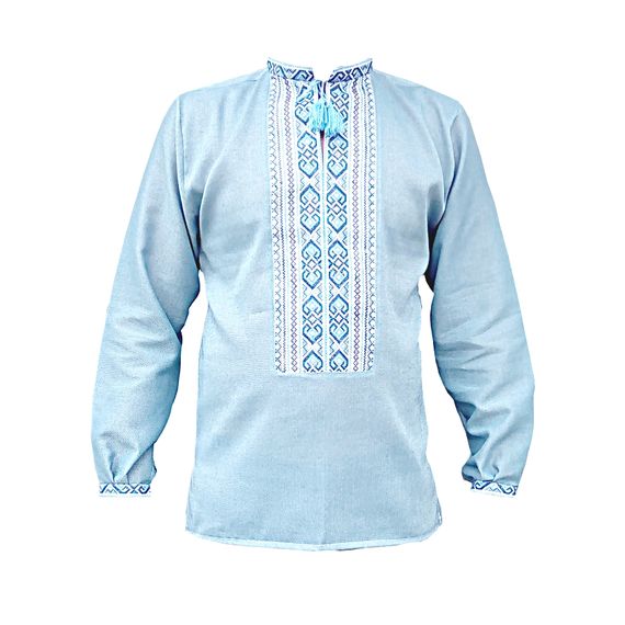Рубашка Украинская вышиванка 1627 цвет синий размер XL/XXL | Зображення 1