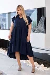 Жіноча сукня oversize SOLINNA  із софту великих розмірів 46–60, літня сукня вільного крою LI-5908