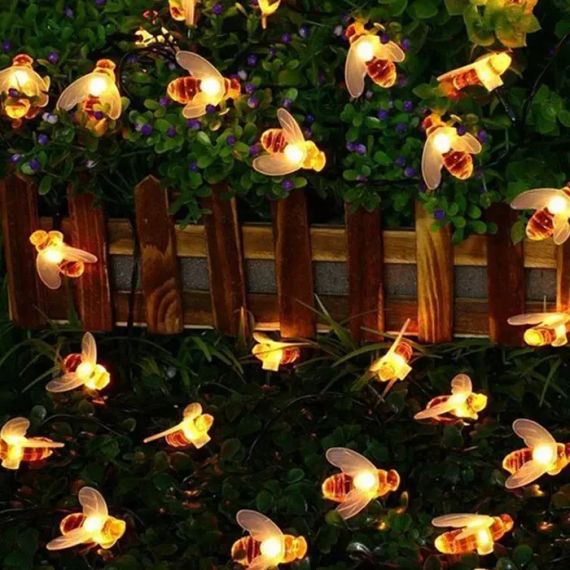 Сонячна гірлянда "Бджілки" 30 ламп 4,5 м, теплий-білий | Зображення 4