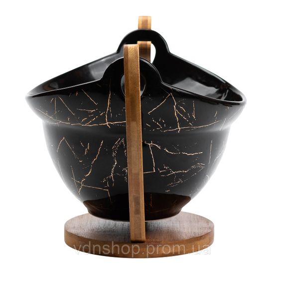 Фруктовниця порцелянова 32 x 18,5 x 18 см з бамбуковою підставкою HP1237 | Зображення 3