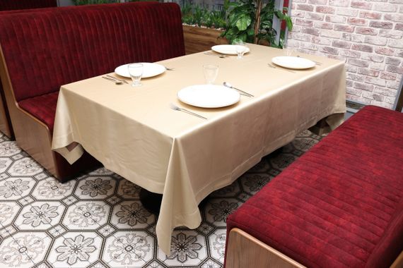 Скатертина двостороння Kayra Blackout 160×285 см, Коричнево-кремова | Зображення 2