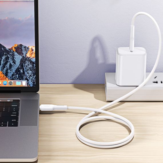 Дата кабель USAMS US-SJ459 U43 Type-C to Type-C 100W PD (1.2m) Білий | Зображення 2