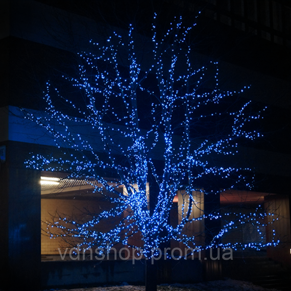 Новорічна гірлянда вулична 100 м 1000 LED із сонячною батареєю 8 режимів роботи чорний провід Синій SB1000L100MBBL | Зображення 3