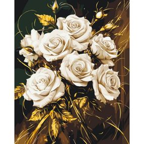 Картина за номерами "Розкіш троянд" 13165-AC з металізованими фарбами 40х50 см