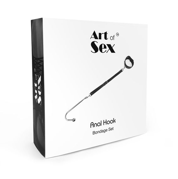 Анальний гак 3 із нашийником з натуральної шкіри Art of Sex - Anal hook, Чорний | Зображення 4