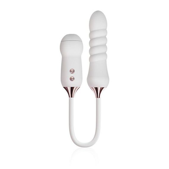 Пульсатор с вакуумным стимулятором KISTOY Cathy White на гибкой сцепке sexstyle