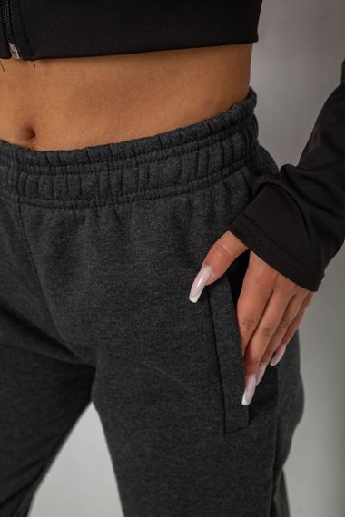 Спортивные штаны женские на флисе, цвет грифельный, 238R58641-2 | Зображення 4