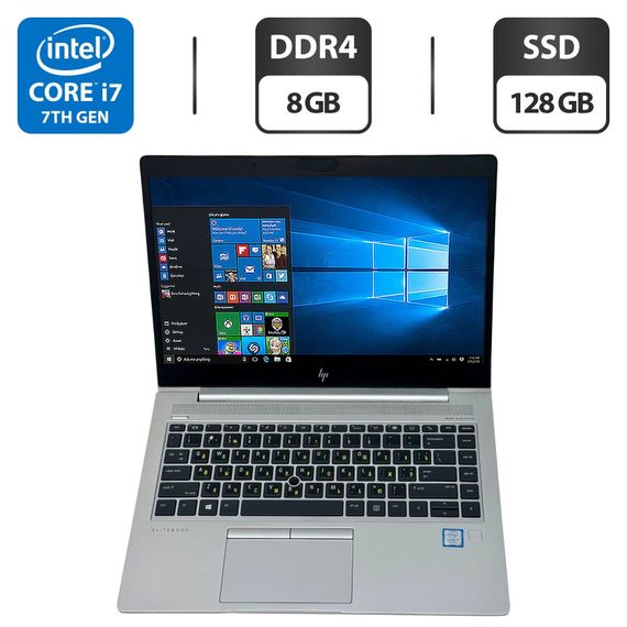 Ультрабук Б-клас HP EliteBook 840 G5 / 14" (1920x1080) IPS / Intel Core i7-7500U (2 (4) ядра по 2.7 - 3.5 GHz) / 8 GB DDR4 / 128 GB SSD / Intel HD Graphics 620 / Windows 10 Pro б/в