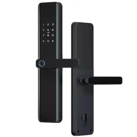 Дверний сенсорний замок з відбитком пальця,розумна біометрична дверна ручка, 4 способи відкриття | Зображення 1