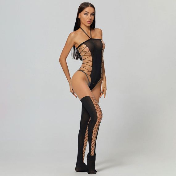 БодіСтокінг (Боді комбінезон Сітка) Babydoll 44 Бежевий 8867 | Зображення 8