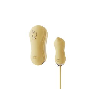 Набір 2в1 Zalo — UNICORN Yellow, віброяйце + вакуумний стимулятор Sex Aura