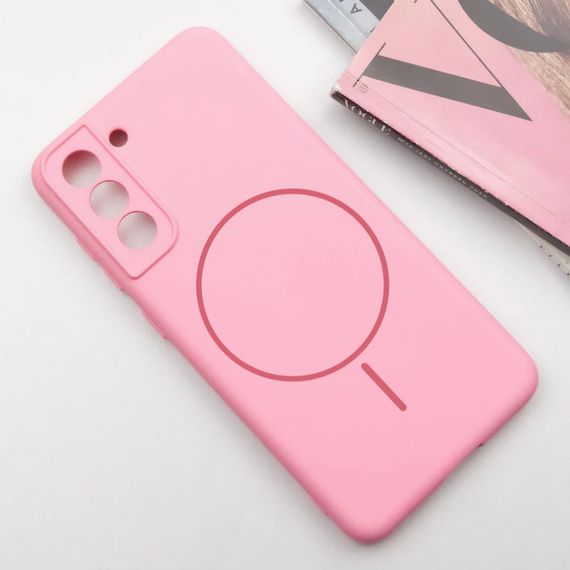 Чехол Silicone Cover Lakshmi Full Camera (AA) with MagFit для Samsung Galaxy S21 FE Розовый / Light pink | Зображення 1