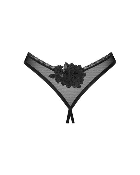 Стрінги з розрізом Obsessive Latinesa otwarte Чорні XS/S | Зображення 1