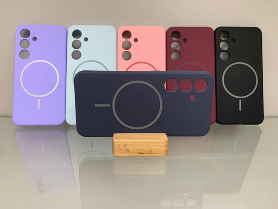 Samsung S24 MagSafe Протиударный чохол Софт Тач чохол синій