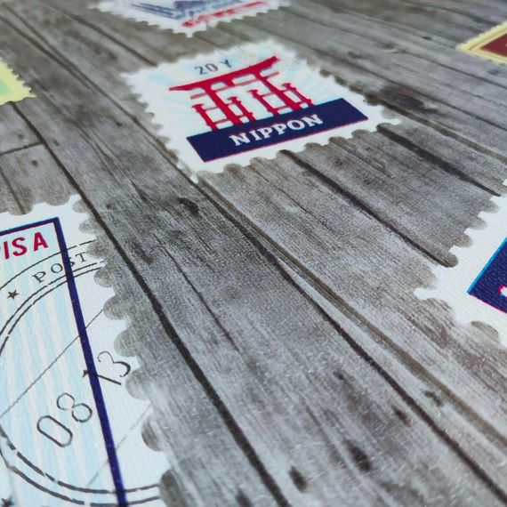 Самоклеюча 3D панель 700х700х4мм Поштові марки (091) SW-00001152 | Зображення 1