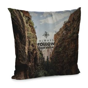 Подушка диванна з оксамиту Always follow your dream 45x45 см (45BP_ORG027)