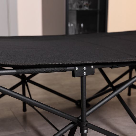 Ліжко туристичне розкладне 185х60х50 см складаний лежак похідна розкладачка Чорний | Зображення 4