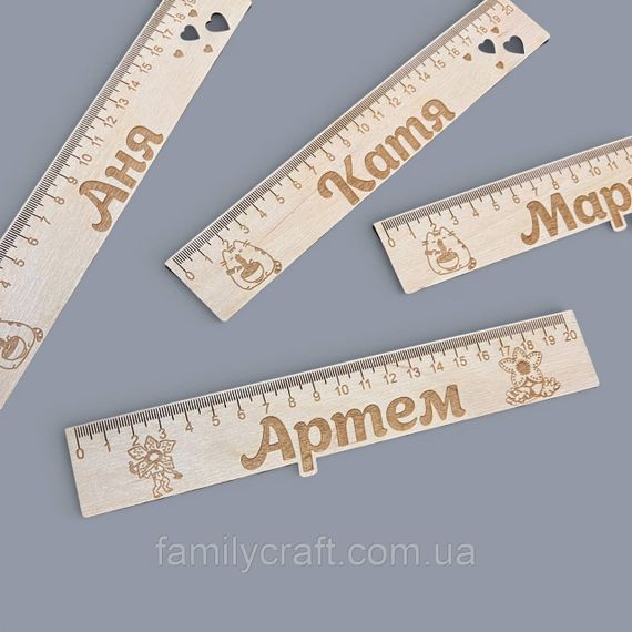 Именная деревянная линейка для детей идеальный подарок для школьника | Зображення 3