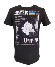 Футболка 4Profi з принтом "Kharkiv Hero City 1654"   чорна размір L