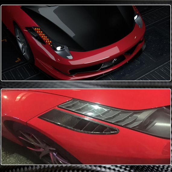 Накладки на Передний Бампер V1 (2011-2013, Карбон) для Ferrari 458 Italia | Зображення 2