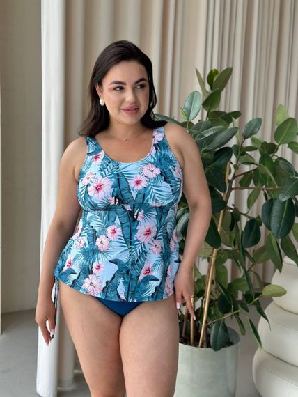 Купальник танкіні  PLUS SIZE з квітковим принтом | Зображення 1