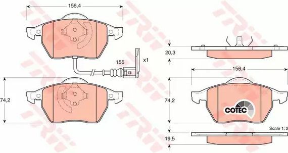 Колодки гальмівні AUDI — SEAT — SKODA — VOLKSWAGEN A3/A3 Quattro/S3 Quattro/TT Quattro/L