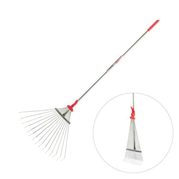 Граблі віялові 15 прутків, регулювання ширини 20-65 см INTERTOOL FT-3008