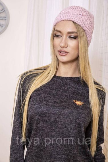 Жіноча шапка рожевого кольору з вовни розмір one size FA_000945