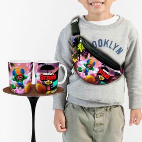 Подарунковий набір: Сумка-бананка + Кружка Бравл Старс дитячий, для хлопчика (00258)