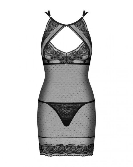 Сорочка кружевная Obsessive Allastia черный, L/XL sexstyle | Зображення 4